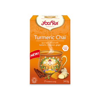 Herbatka Tumeric Chai Złoty Chai Kurkumą 17sasz Yogi Tea